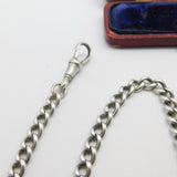 Victorian Sterling Silver Albert Watch Chain or Necklace 1900 Birmingham Antique