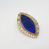 George III 9ct Rose Gold, Silver, Blue Enamel & Paste Mourning Pendant Antique c1820