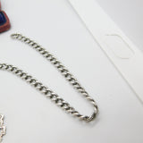 Victorian Sterling Silver Albert Watch Chain or Necklace 1900 Birmingham Antique
