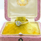 9ct Yellow Gold Baguette Cut Aquamarine & Diamond Dress Ring c1980 Birmingham