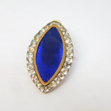 George III 9ct Rose Gold, Silver, Blue Enamel & Paste Mourning Pendant Antique c1820