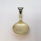 Aksel Holmsen Norwegian Sterling Silver Gilt & Enamel Caddy Spoon Antique c1920
