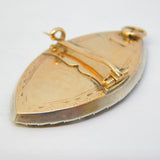 George III 9ct Rose Gold, Silver, Blue Enamel & Paste Mourning Pendant Antique c1820