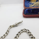 Victorian Sterling Silver Albert Watch Chain or Necklace 1900 Birmingham Antique