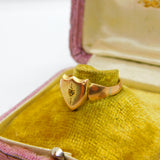 Victorian 9ct Gold Diamond Set Shield Shape Signet Ring c1880 Antique