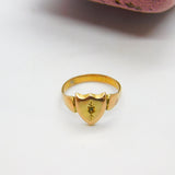 Victorian 9ct Gold Diamond Set Shield Shape Signet Ring c1880 Antique
