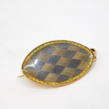 George III 9ct Rose Gold & Woven Hair Mourning Pendant Antique c1820