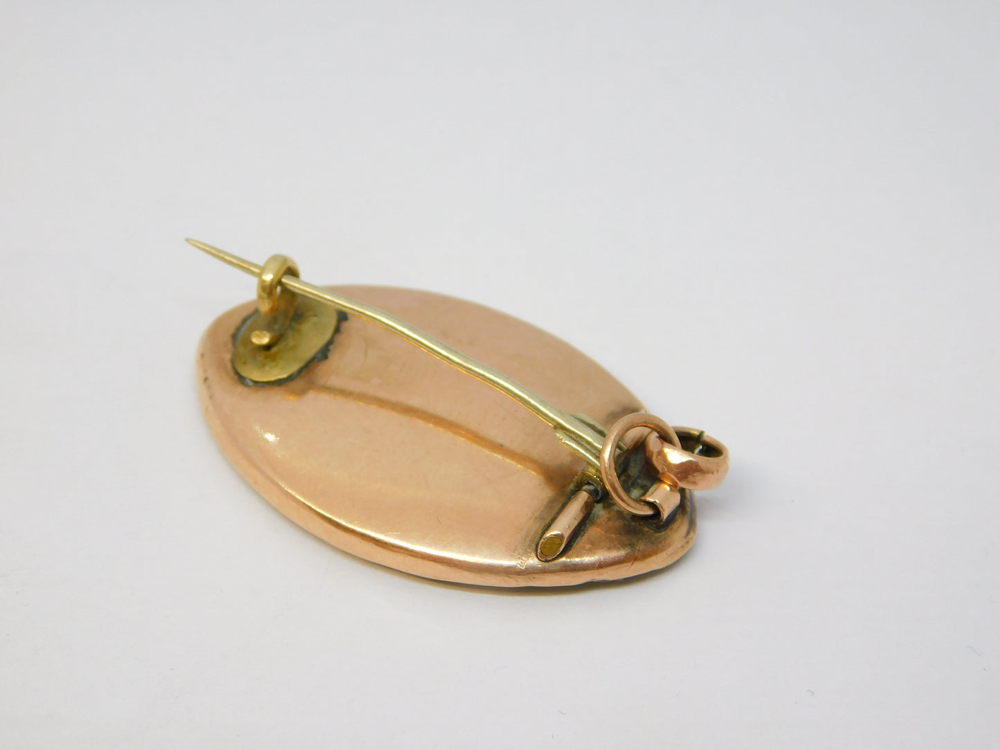 George III 9ct Rose Gold & Woven Hair Mourning Pendant Antique c1820