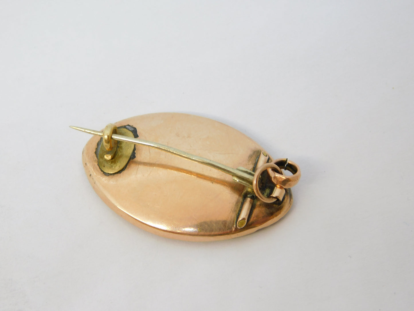 George III 9ct Rose Gold & Woven Hair Mourning Pendant Antique c1820