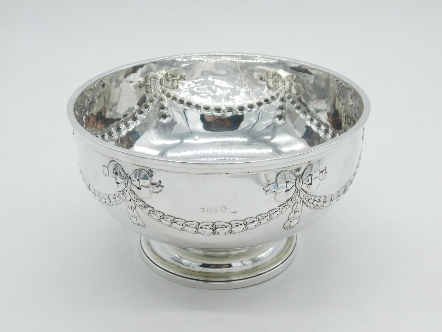 George III Sterling Silver Swags & Bow Pattern Rose Bowl Antique 1803 London