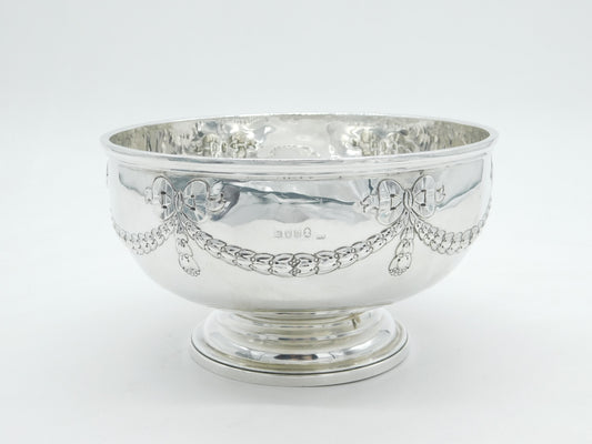 George III Sterling Silver Swags & Bow Pattern Rose Bowl Antique 1803 London