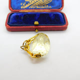 Victorian 15ct Gold & Faceted Citrine Spinning Fob Pendant AF Antique c1900