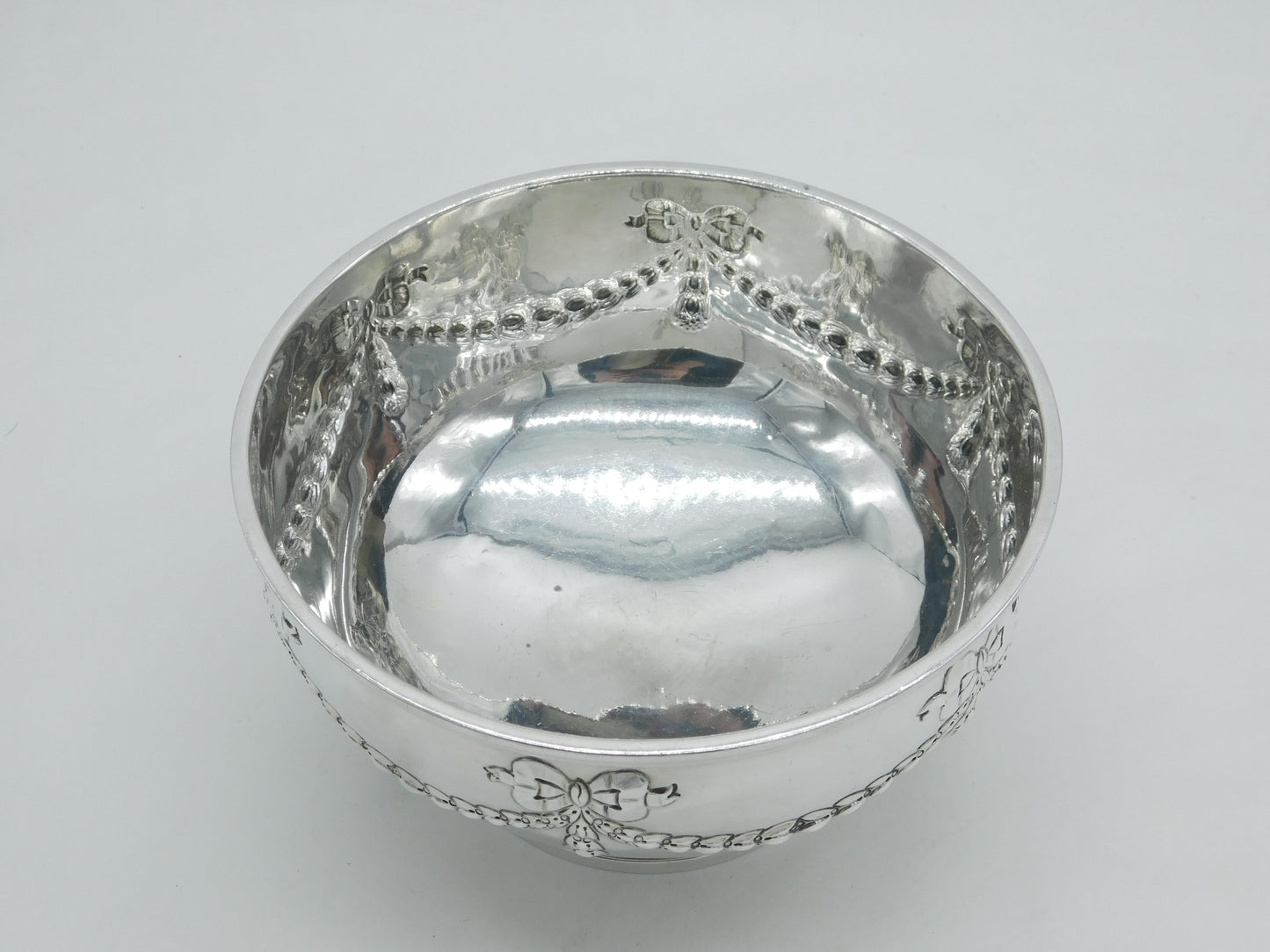 George III Sterling Silver Swags & Bow Pattern Rose Bowl Antique 1803 London