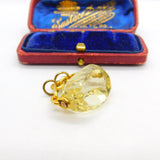 Victorian 15ct Gold & Faceted Citrine Spinning Fob Pendant AF Antique c1900