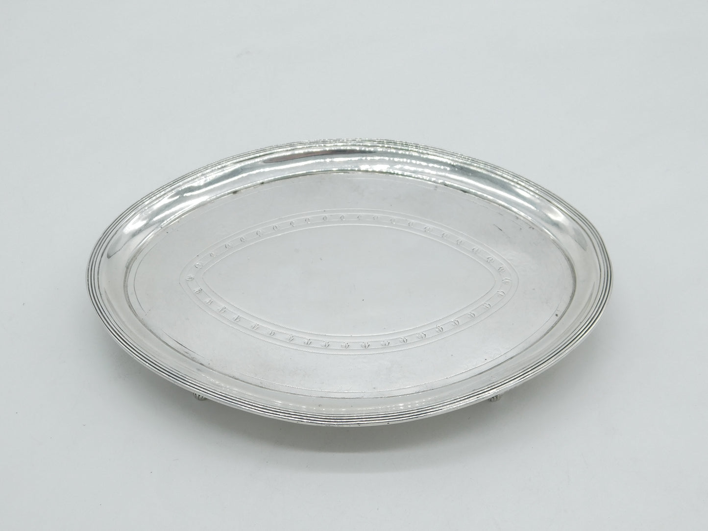 George III Sterling Silver Bright Cut Teapot Stand Antique 1794 London