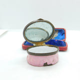 Georgian Bilston Enamel Patch Box 'The Gift Of A Friend' Antique c1800 AF