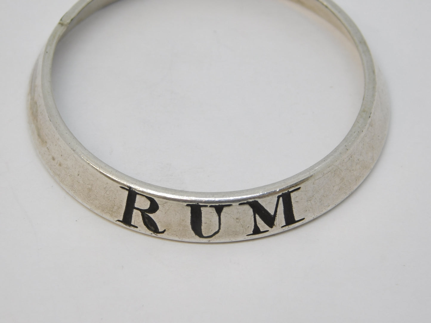 George III Sterling Silver Rum Bottle or Decanter Rim Label Antique c1790