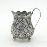 19th Century Kutch Indian Sterling Silver Floral Cream Jug Antique c1880