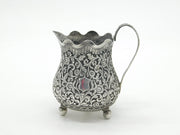 19th Century Kutch Indian Sterling Silver Floral Cream Jug Antique c1880