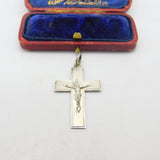 Victorian Sterling Silver Corpus Christi Cross Pendant 1901 Birmingham Antique