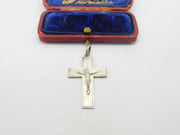 Victorian Sterling Silver Corpus Christi Cross Pendant 1901 Birmingham Antique