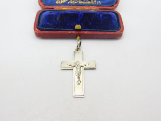 Victorian Sterling Silver Corpus Christi Cross Pendant 1901 Birmingham Antique