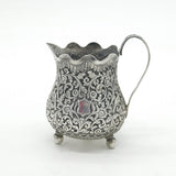 19th Century Kutch Indian Sterling Silver Floral Cream Jug Antique c1880