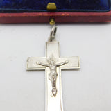 Victorian Sterling Silver Corpus Christi Cross Pendant 1901 Birmingham Antique