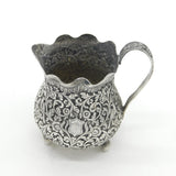 19th Century Kutch Indian Sterling Silver Floral Cream Jug Antique c1880