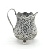 19th Century Kutch Indian Sterling Silver Floral Cream Jug Antique c1880