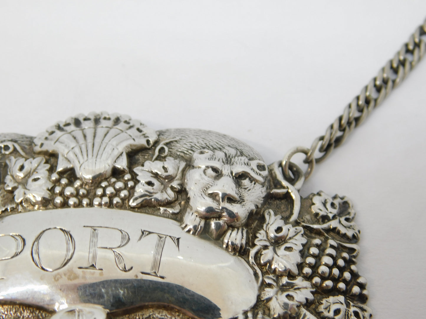 George III Sterling Silver Symbols of UK Port Decanter Label Antique 1819