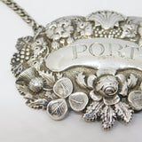 George III Sterling Silver Symbols of UK Port Decanter Label Antique 1819
