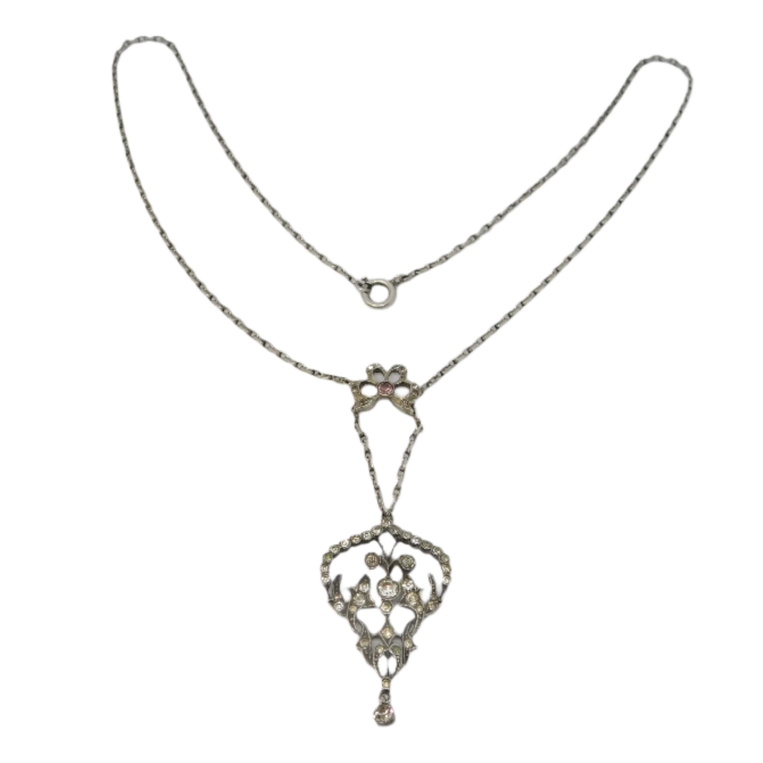 Antique 900 silver & Paste Necklace Jewellery