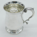 Edwardian Sterling Silver Baluster Form Pint Tankard Antique 1904 London