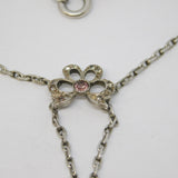 19th Century .900 Silver Paste Set Lavalier Drop Necklace Antique c1880