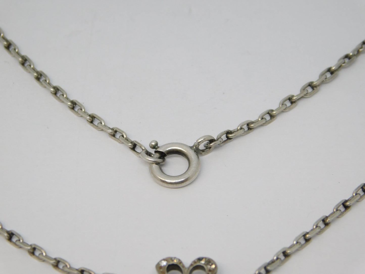 19th Century .900 Silver Paste Set Lavalier Drop Necklace Antique c1880