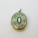 Victorian Rolled Gold & Enamel Sweetheart Locket Pendant Antique c1880