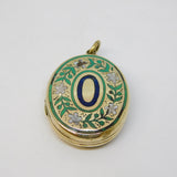 Victorian Rolled Gold & Enamel Sweetheart Locket Pendant Antique c1880