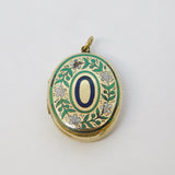 Victorian Rolled Gold & Enamel Sweetheart Locket Pendant Antique c1880
