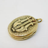 Victorian Rolled Gold & Enamel Sweetheart Locket Pendant Antique c1880