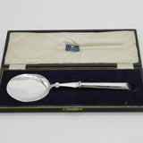 Boxed Sterling Silver Fried Egg Spatula Flipper Antique 1921 Sheffield Art Deco
