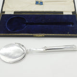 Boxed Sterling Silver Fried Egg Spatula Flipper Antique 1921 Sheffield Art Deco