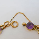 Edwardian 9ct Rose Gold, Amethyst & Seed Pearl Floral Bracelet Antique c1910