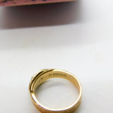 Victorian 9ct Gold, Black Enamel, Turquoise & Seed Pearl Mourning Ring 1886