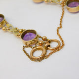 Edwardian 9ct Rose Gold, Amethyst & Seed Pearl Floral Bracelet Antique c1910