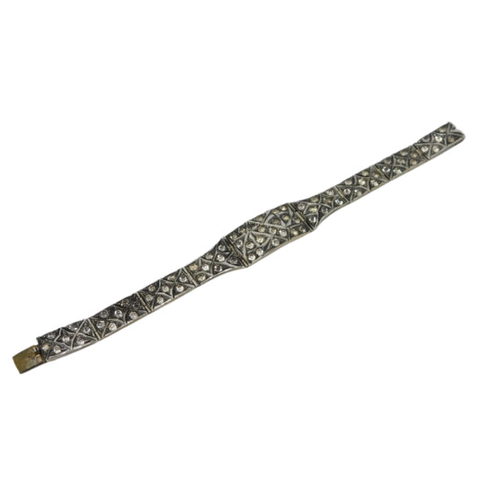 Antique Silver Diamond Bracelet Victorian Jewellery