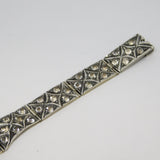 Victorian Sterling Silver Gilt & Paste Set Floral Panel Bracelet Antique c1850