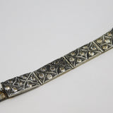 Victorian Sterling Silver Gilt & Paste Set Floral Panel Bracelet Antique c1850