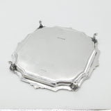 Edwardian Sterling Silver Floral Edged Salver Dish 1907 London Mappin & Webb