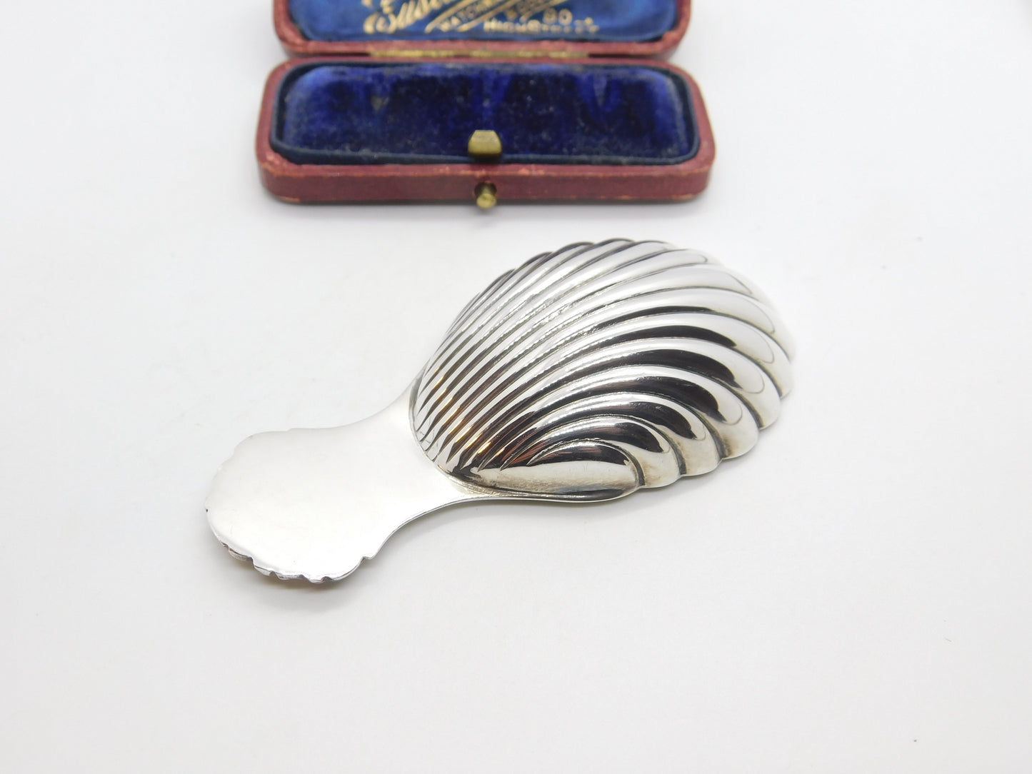 Sterling SIlver Scallop Shell Tea Caddy Spoon 1977 Birmingham Vintage